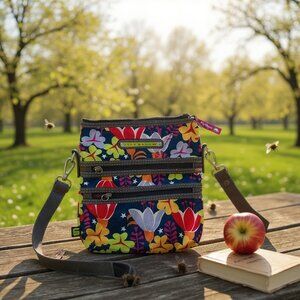 Lily Bloom Eco-Friendly Floral Crossbody Purse | Lightweight Travel Bag